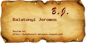 Balatonyi Jeromos névjegykártya